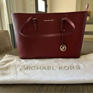 Michael Kors Large Saffiano Merlot Tote